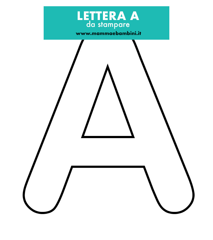 Lettera A stampatello maiuscolo da colorare 1 lettera a maiuscola