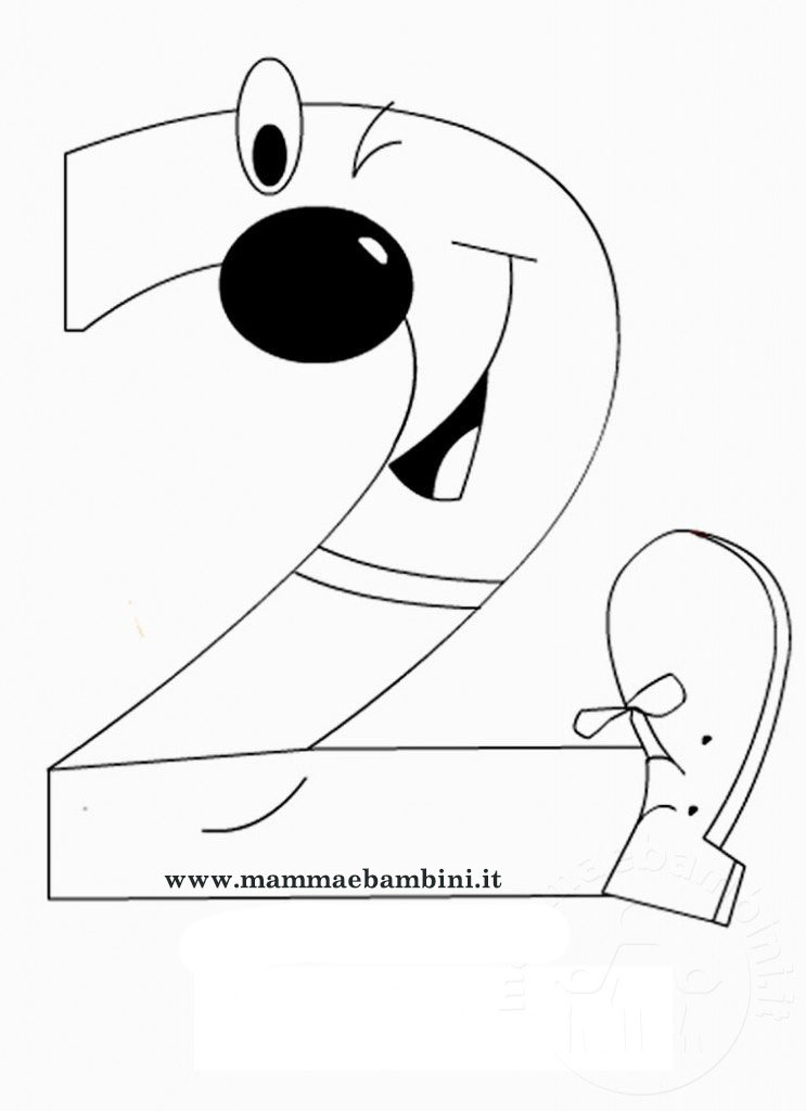 I numeri: il 2 2 numero 2 da colorare