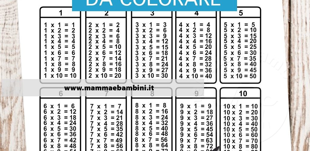 tabelline da colorare