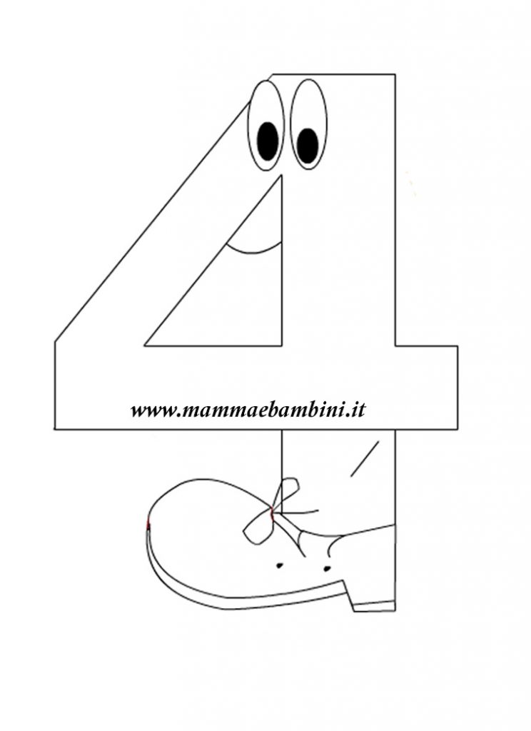 I numeri: il 4 2 4 da colorare