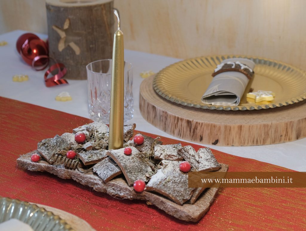 Decorazioni rustiche sulla tavola a Natale 5 centrotavola natale corteccia
