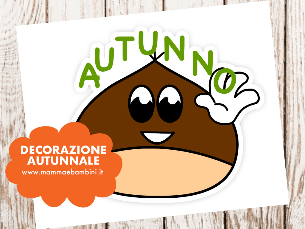 Disegni sull'autunno da stampare: castagna 1 decorazione autunnale