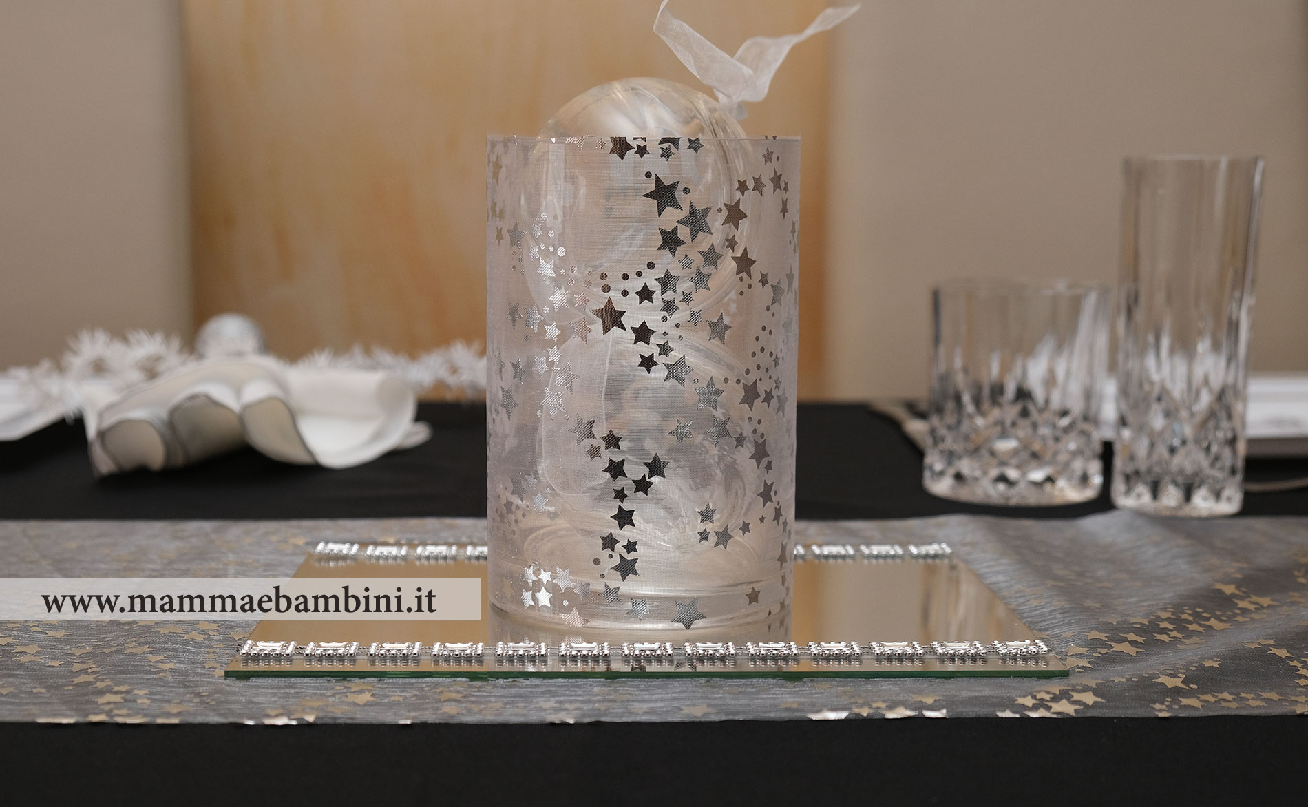 Centrotavola Con Palline Di Natale Centrotavola elegante con palline di vetro - Mamma e Bambini