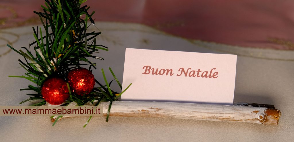Segnaposto natalizio con rametti 5 decorazioni tavola natalizia buon natale
