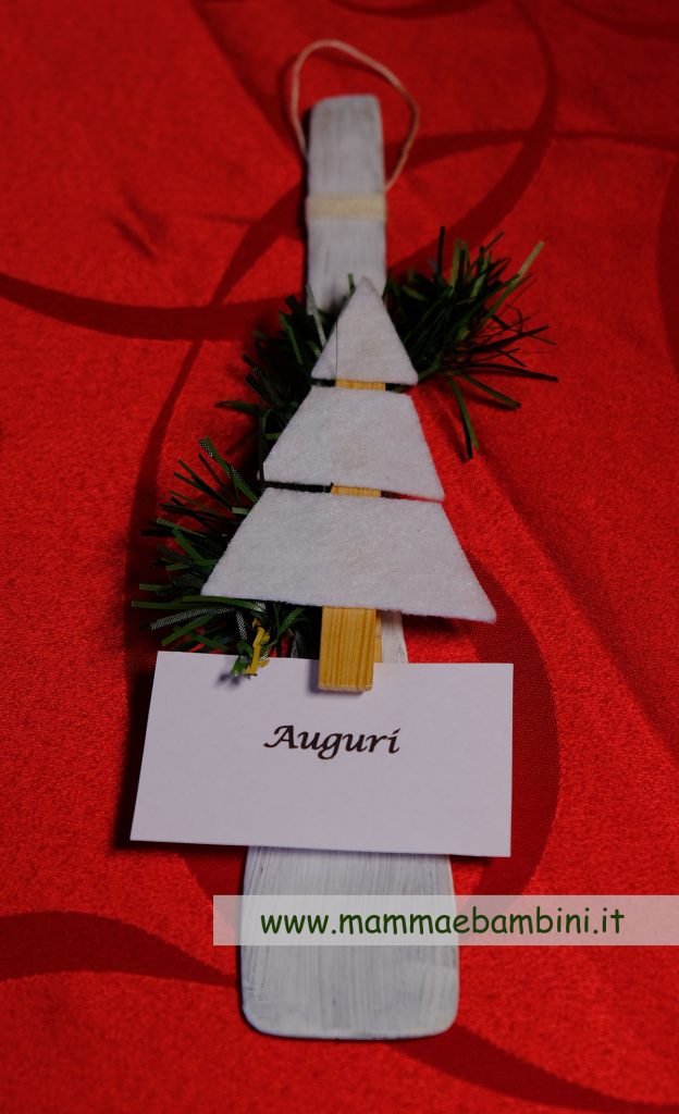 lavoretto natale mestolo legno decorato