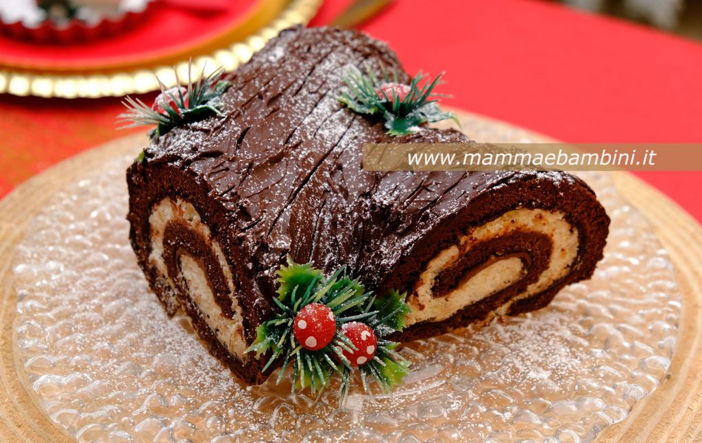 Ricetta Tronchetto di Natale 2 torciglione di natale ricoperto cioccolato