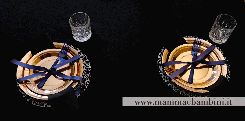 Tavola per compleanno con nastro blu 4 tavola compleanno nastro blu