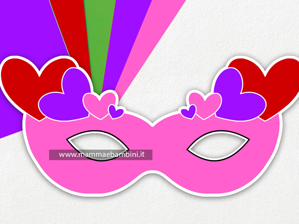 Carnevale mascherina con cuoricini 1 maschera carnevale cuori 1