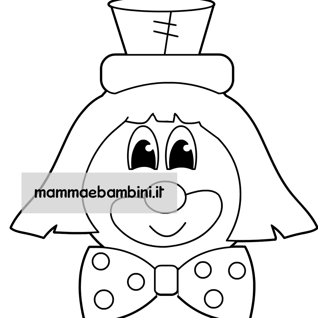 Carnevale disegno clown da colorare 1 pagliaccio disegno