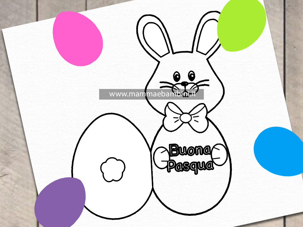 Biglietti Pasqua da colorare per bambini 2 biglietto pasqua coniglio2