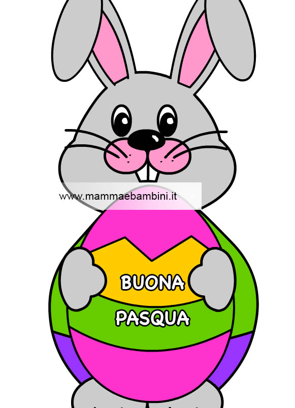 Disegno coniglio colorato per Pasqua 1 coniglio pasqua