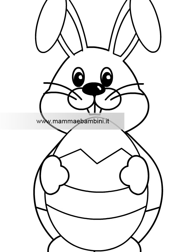 Disegno coniglio da colorare per bambini 1 coniglio uovo pasqua