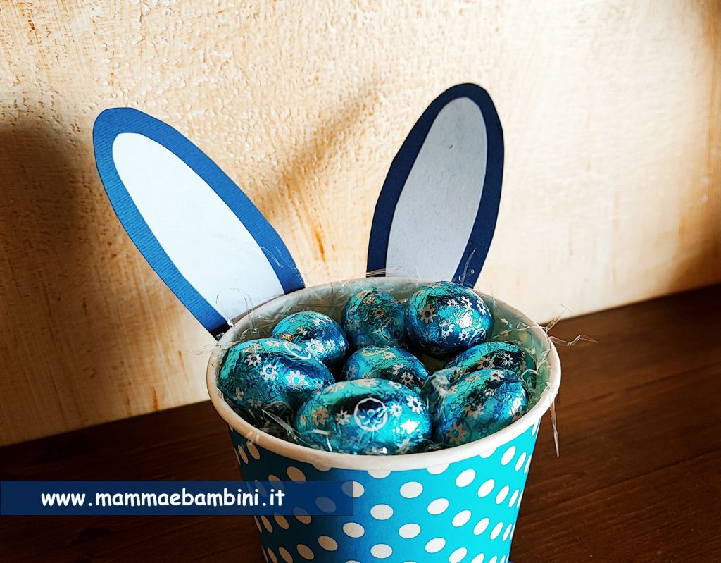 Lavoretto cestino Pasqua con coppetta gelato 2 lavoretto cestino coniglio pasqua
