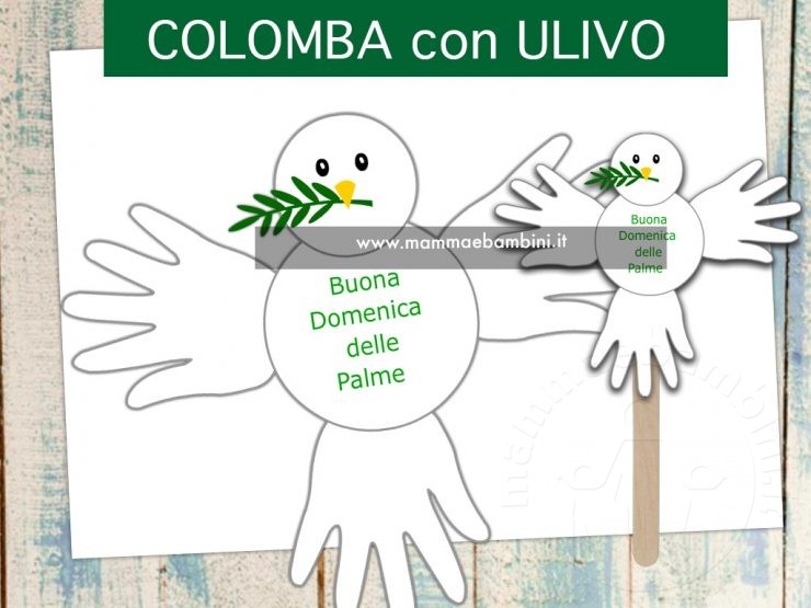 Colomba Domenica Delle Palme Da Colorare Lavoretto per la Domenica delle Palme - Mamma e Bambini