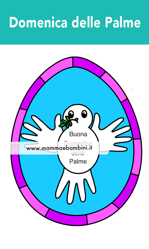 Biglietto auguri Domenica delle Palme 1 colomba domenica palme