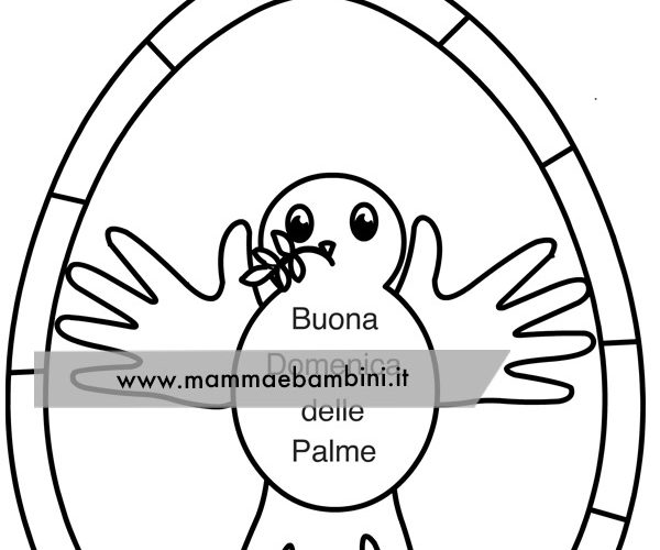 Colomba Domenica Delle Palme Da Colorare Disegno colomba da colorare per Domenica delle Palme - Mamma e Bambini