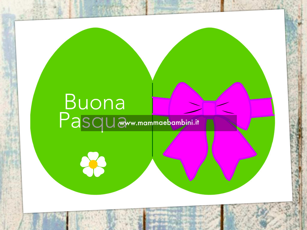 Biglietto colorato Buona Pasqua da stampare 1 uovo pasqua biglietto