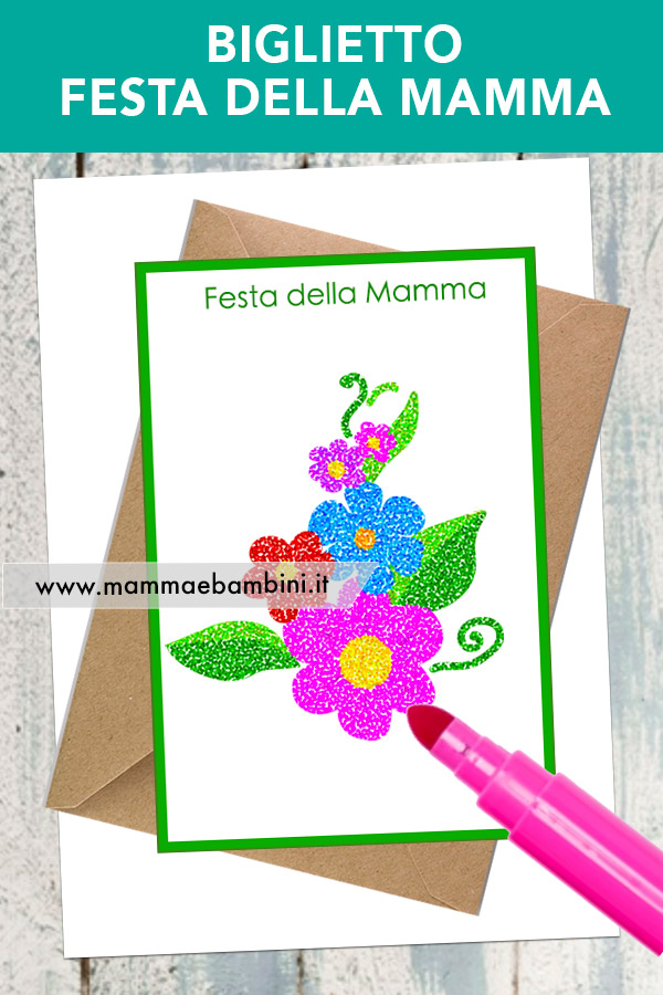 Biglietto festa mamma con fiori colorati con tecnica puntinismo 1 biglietto mamma fiori punti