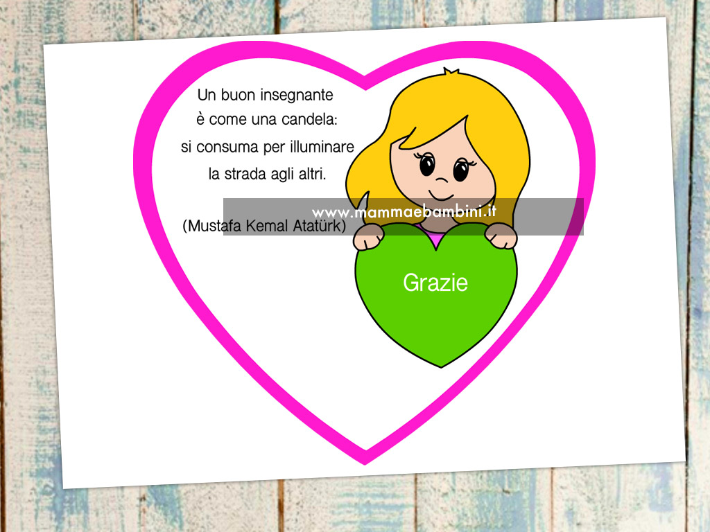 Biglietto per salutare gli insegnanti 1 frase insegnante