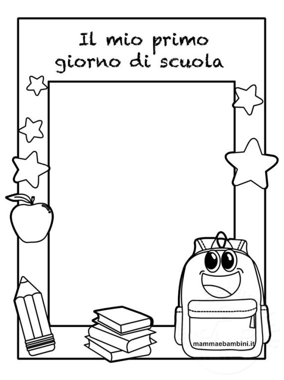 Cornice foto ricordo primo giorno di scuola - Mamma e Bambini