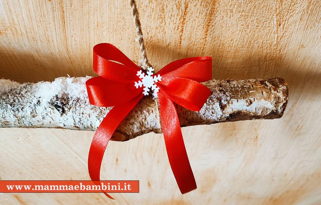 Albero di Natale da parete con rami 5 decorazione doppio fiocco natale