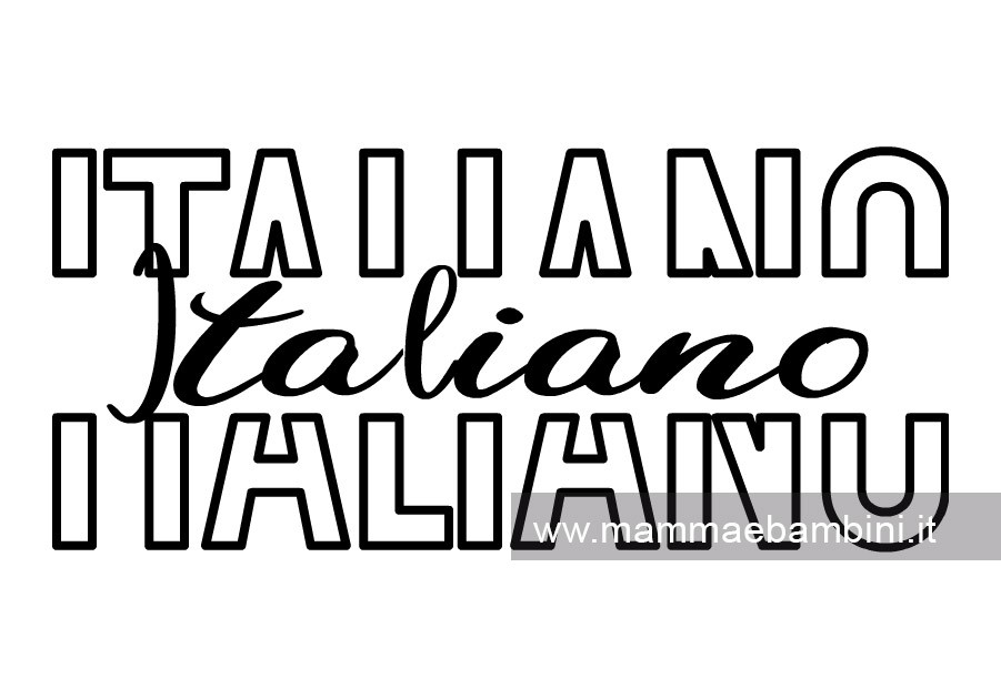 Scritta italiano da colorare 1 copertina italiano