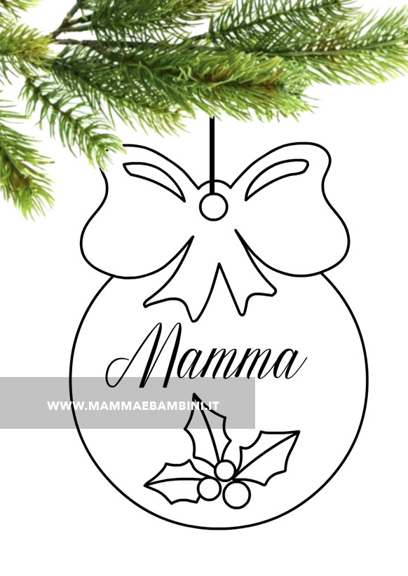 Pallina di Natale con scritta Mamma 1 pallina natale mamma