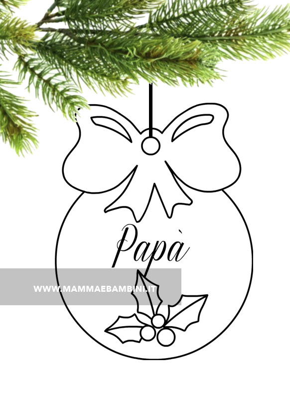 Pallina di Natale con scritta Papà 2 pallina natale papa