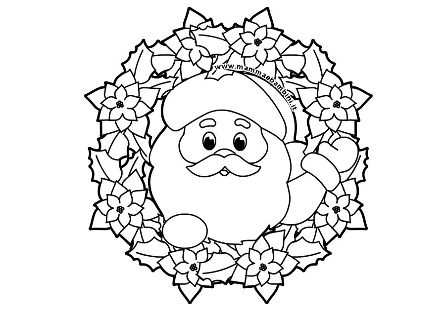 Ghirlanda natalizia con Babbo Natale 2 ghirlanda natalizia disegno