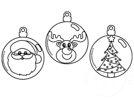 Disegni palline albero di Natale - Mamma e Bambini