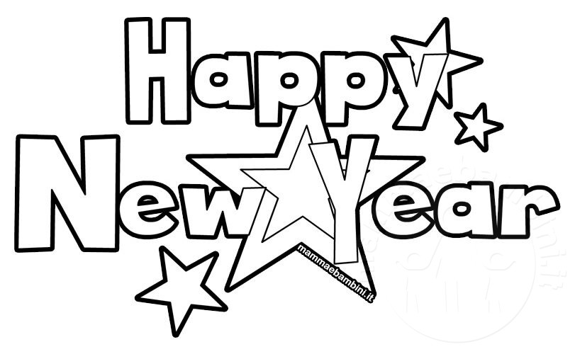 Scritta Happy New Year - Mamma e Bambini