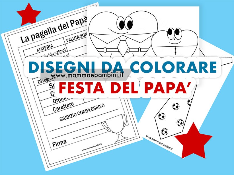 Disegni da colorare festa del papa' 2 disegni festa papa