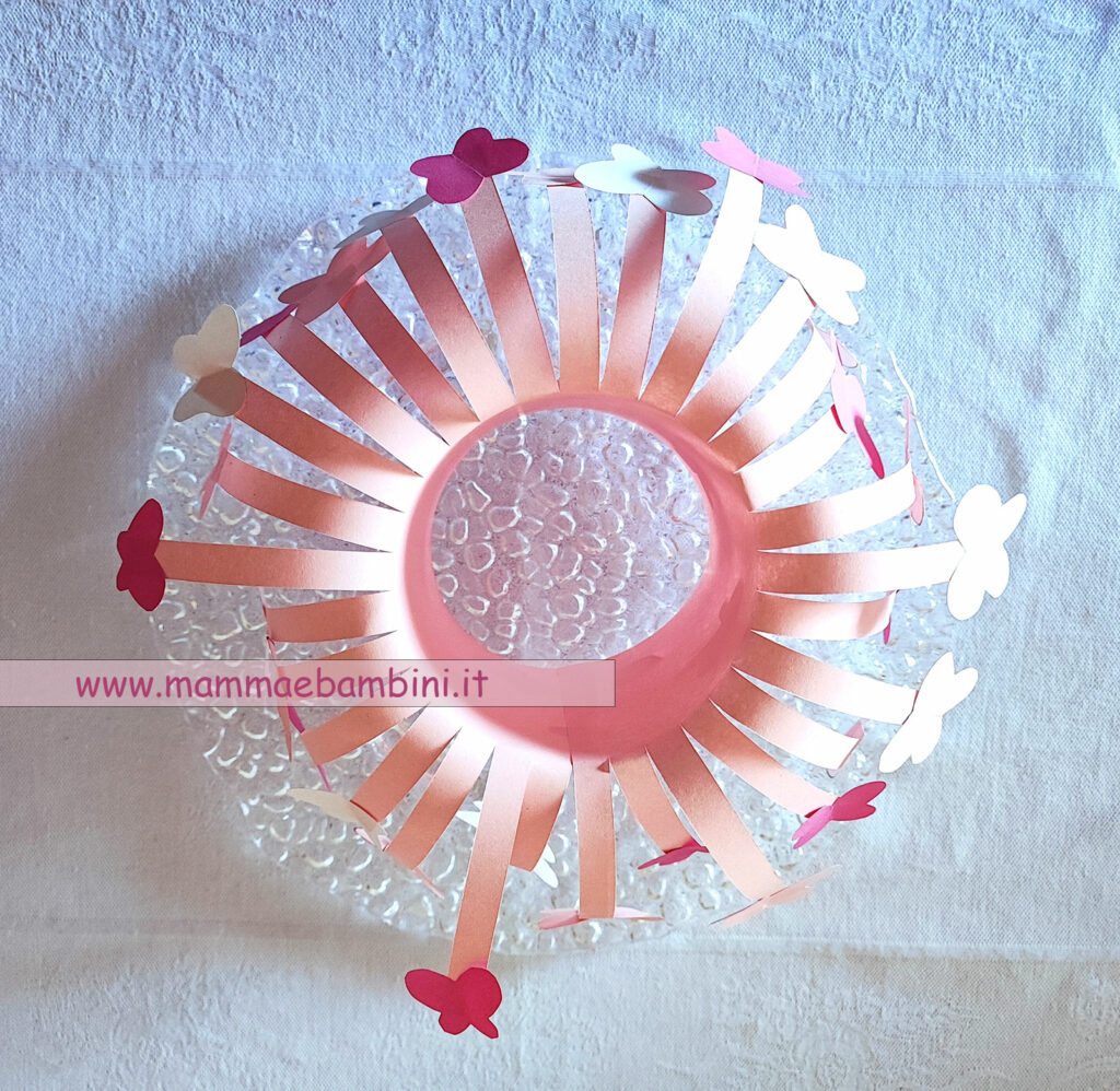Centrotavola rosa con farfalle 2 centrotavola festa mamma
