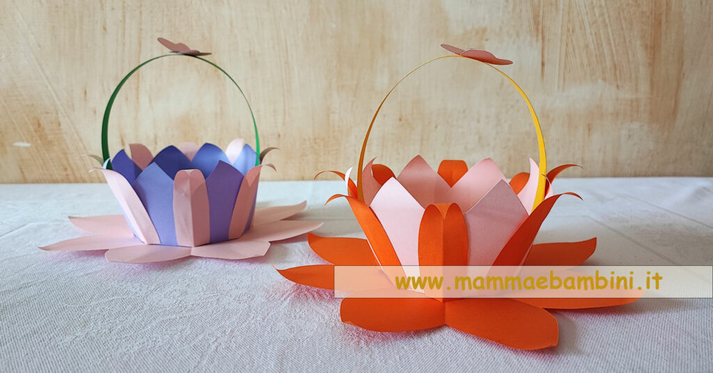 Cestini di carta decorazioni per Pasqua 1 cestini carta forma fiore pasqua