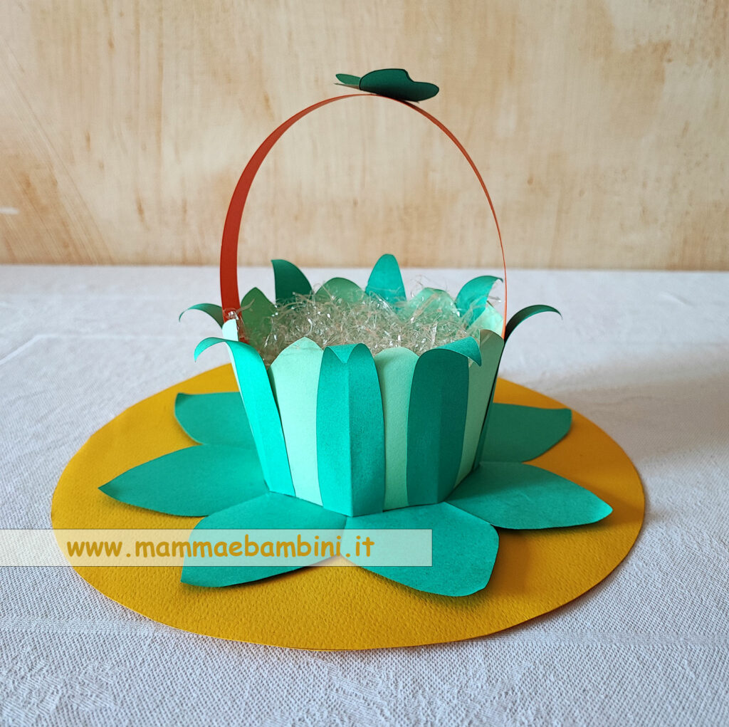 Cestini di carta decorazioni per Pasqua 5 cestino pasqua forma fiore verde