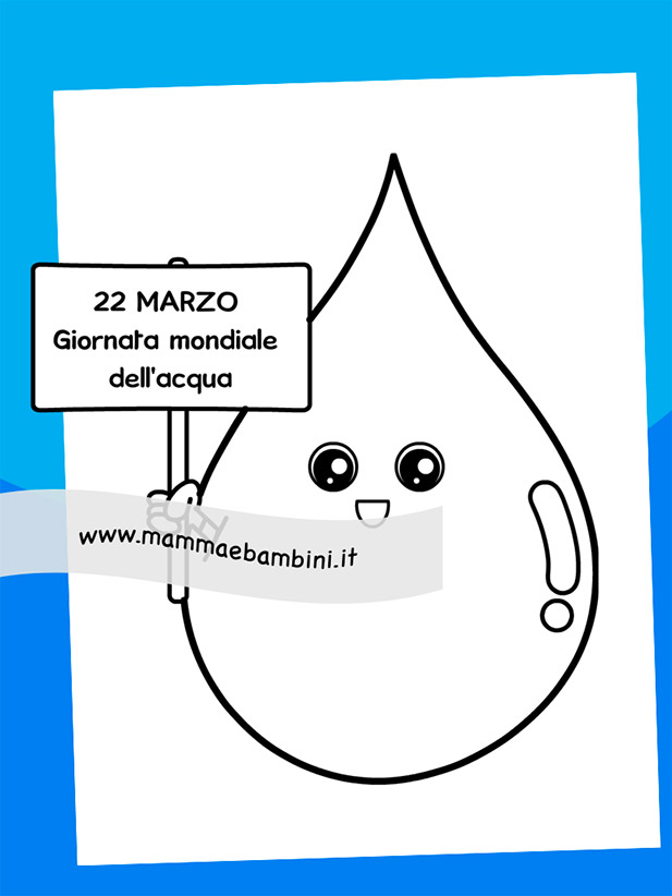 Goccia d'acqua da colorare 1 goccia acqua