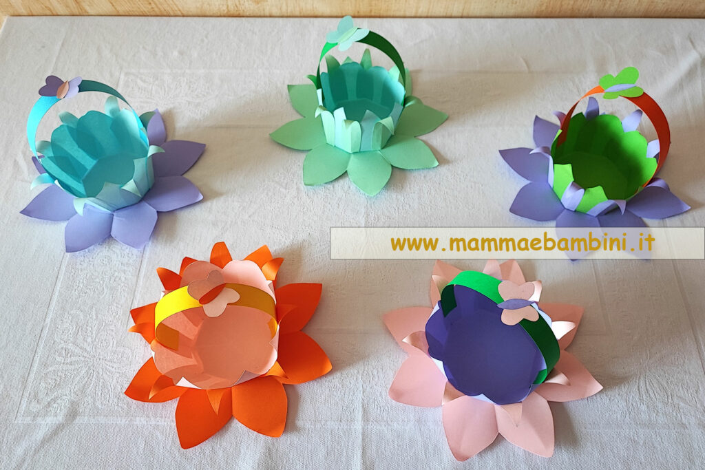 Cestini di carta decorazioni per Pasqua 7 lavoretti pasqua cestini