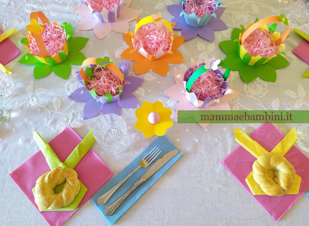 Tavola colorata per Pasqua 1 tavola apparecchiata pasqua