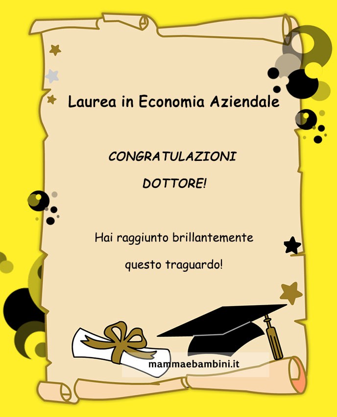 Congratulazioni economia aziendale