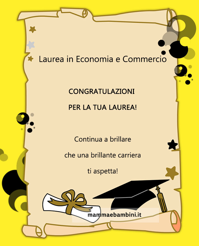 Congratulazioni economia commercio