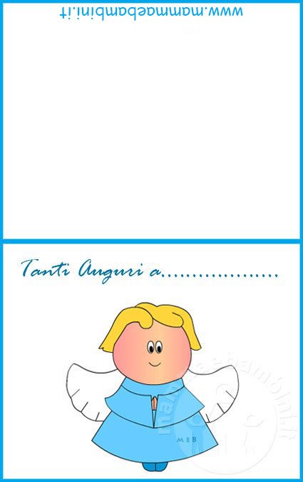 Biglietti per nascita e/o battesimo: angelo celeste 1 biglietto battesimo 2