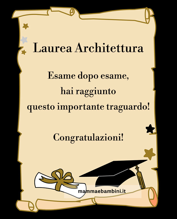 congratulaioni laurea architettura