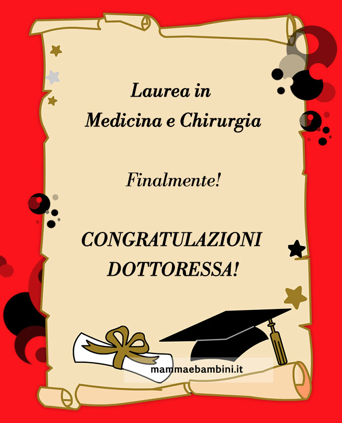 congratulazione dorressa in medicina