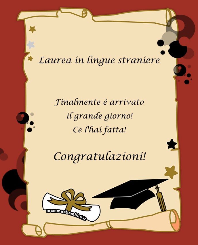 congratulazioni laurea lingue straniere