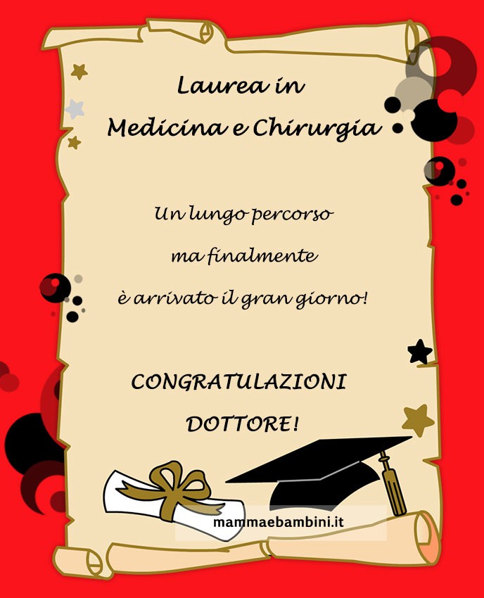 congratulazioni laurea medicina