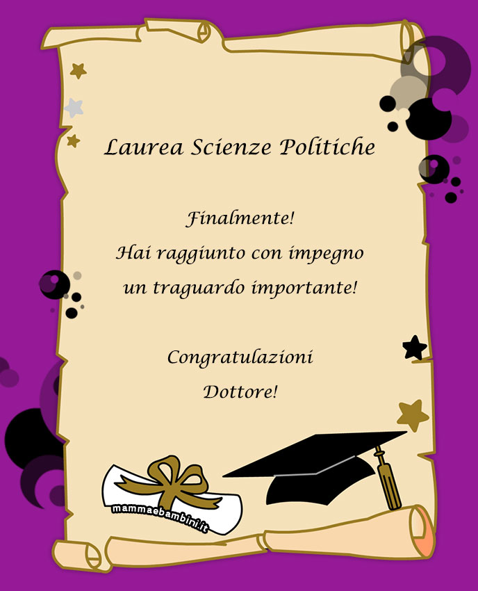 congratulazioni laurea scienze politiche