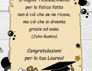 congratulazioni laurea su pergamenta