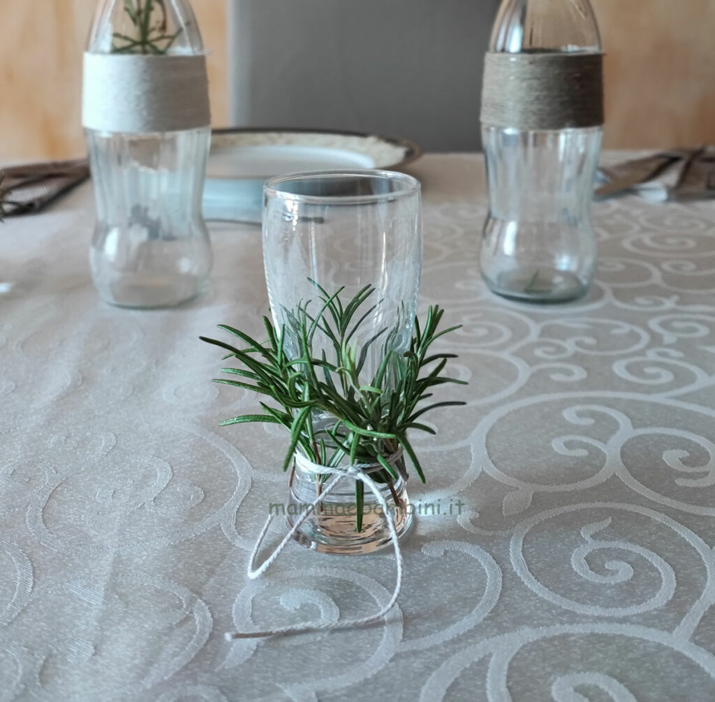 Centrotavola rustico con rosmarino 3 decorazioni tavola con rosmarino