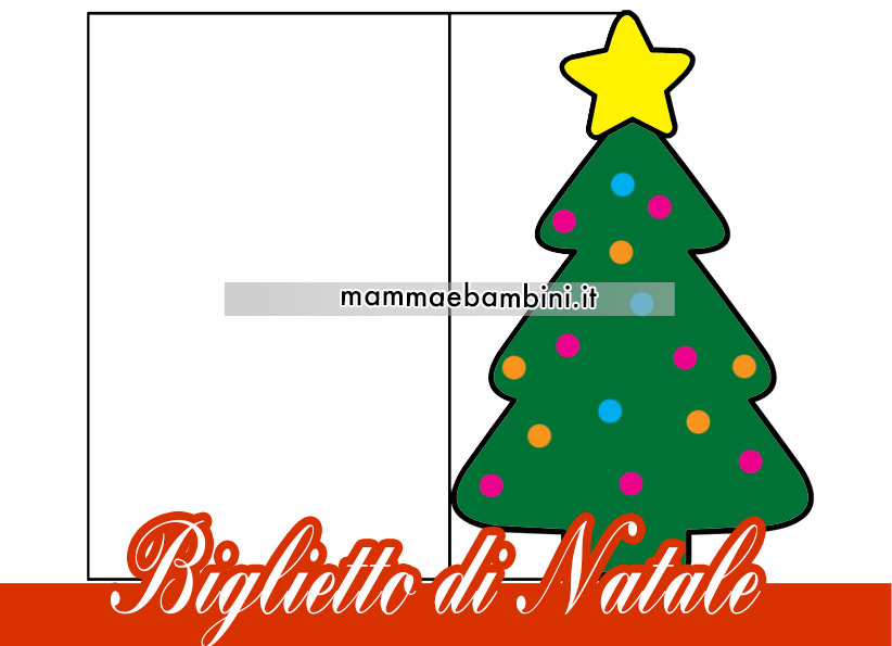 Biglietto Natale a colori 1 natale albero biglietto