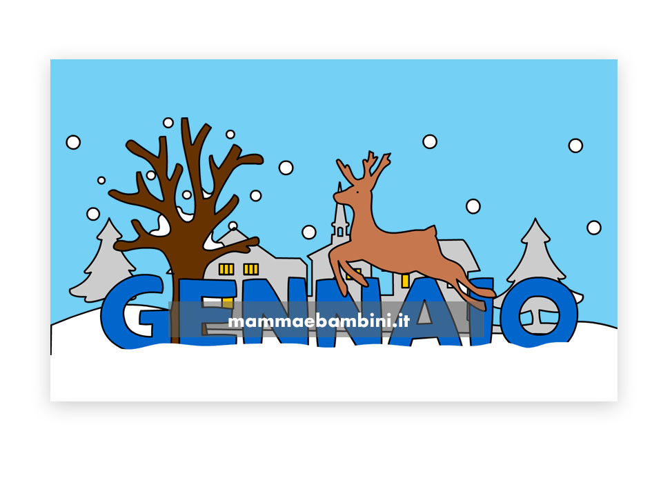 Mese gennaio 1 gennaio disegno colorato